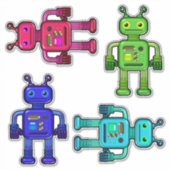 Whimsical Robots Schattige voor kinderen Sticker (Voorkant)