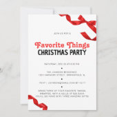 Whimsical rode boog favoriete dingen kerstfeest kaart (Voorkant)
