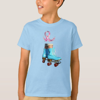 Whimsical Roller Schaatsen met roze bloemenlint T-shirt