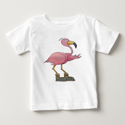 Whimsical Roller Skating Roller Blading Flamingo (Voorkant)