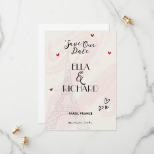 Whimsical Romantic Paris Sauvez la date Invitation
