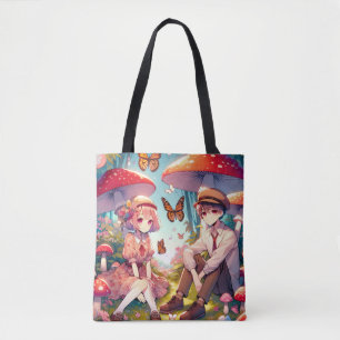 Whimsical romantisch anime koppel draagtas