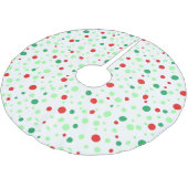 Whimsical Rood en Groen Polka Dot Kerstrok Kerstboom Rok (Gekanteld)