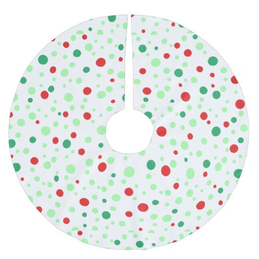Whimsical Rood en Groen Polka Dot Kerstrok Kerstboom Rok (Voorkant)