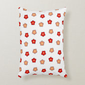 Whimsical Rood & Wit Bloem Retro Bloemen Ontwerp Accent Kussen (Voorkant(Verticaal))