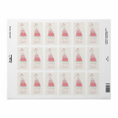 Whimsical rose Anniversaire Cake Étiquettes de la  (Feuille entière)