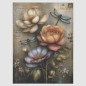 Whimsical Rose & Dragonfly Ephemera Decoupage  Tissuepapier (Voorkant)
