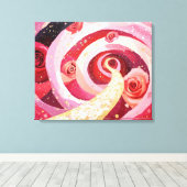 Whimsical roses garden Stretched Canvas Print (Insitu (Houten vloer))