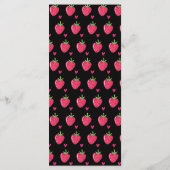 Whimsical Roze Aardbei Bruiloft Menu (Achterkant)
