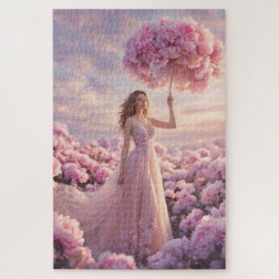 Whimsical Roze Bloesem Legpuzzel