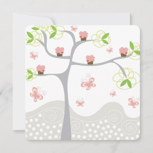 Whimsical Roze Cupcakes Boom Sweet Girl's Verjaard Kaart (Voorkant)