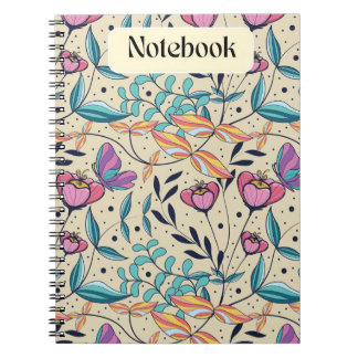 Whimsical Roze en Blauwe Vlinder Notitieboek