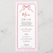 Whimsical Roze en Rode Kerst Menu Kaart (Voorkant)