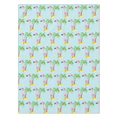 Whimsical Roze Flamingo Tropisch Kerstpatroon Tafelkleed (Voorkant)