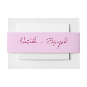 Whimsical Roze Framboos Retro Whimsical Bruiloft Uitnodigingen Wikkel
