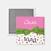 Whimsical Roze & Groene Vaatwasser Magnet Magneet (Voorkant / Achterkant)
