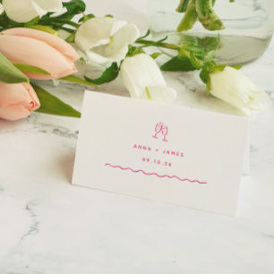 Whimsical Roze Hand Getrokken Bruiloft