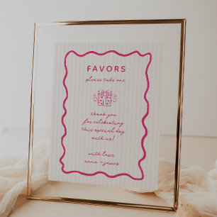 Whimsical Roze Hand getrokken gunsten Poster