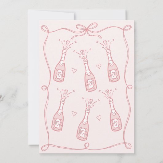 Whimsical Roze Hand getrokken klaar om Pop Baby sh Kaart (Achterkant)