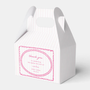 Whimsical Roze Hand Getrokken Lijst Bruiloft Bedankdoosjes