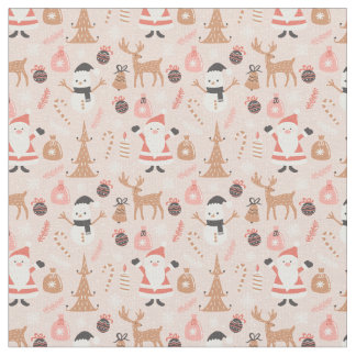 Whimsical roze kerststof stof
