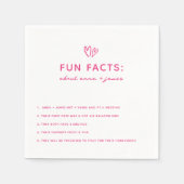 Whimsical Roze Leuke Feiten Bruiloft Servet (Voorkant)