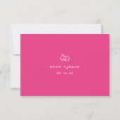 Whimsical Roze QR Code Bruiloft RSVP Kaartje (Achterkant)