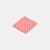 Whimsical Roze Rode Hart Geruite Retro Post-it® Notes (Schuin)