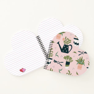 Whimsical roze tuinboek om je planten bij te houde notitieboek