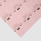 Whimsical Roze Varken in Black Bow Stropdas Patter Tissuepapier (Detail)
