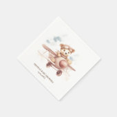 Whimsical Roze Vliegtuig Avontuur Baby shower Servet (Hoek)