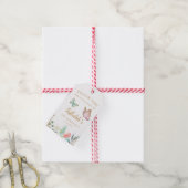 Whimsical roze vlinder Kind verjaardagsgunst Cadeaulabel (Met Touw)