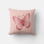   Whimsical Roze Vlinder  Kussen (Voorkant)