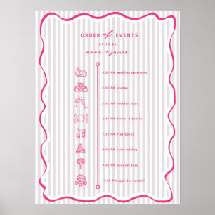 Whimsical Roze Volgorde Tijdlijn Poster
