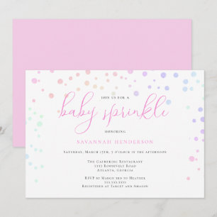 Whimsical Roze Waterverf Confetti Baby Sprinkle Kaart