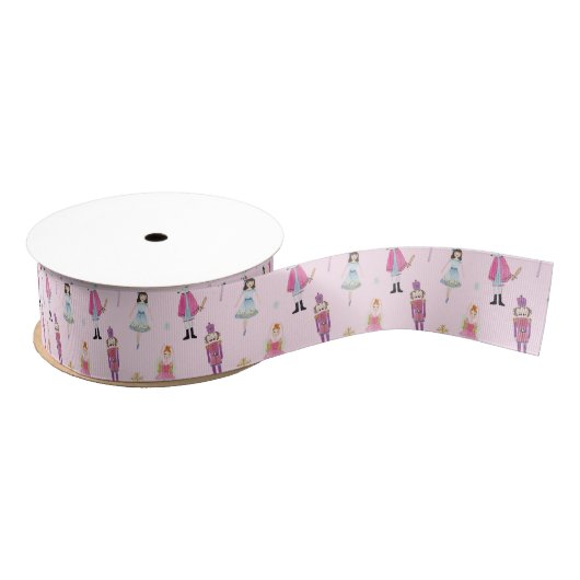 Whimsical Roze Waterverf Notenkraker Ballet Grosgrain Lint (Spoel)