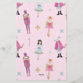 Whimsical Roze Waterverf Notenkraker Clara Briefpapier (Achterkant)