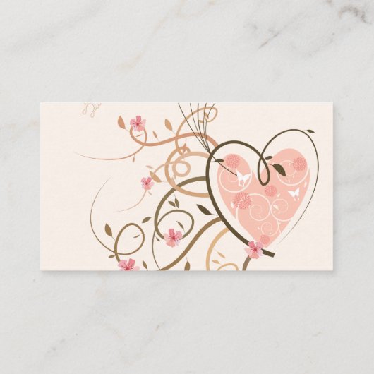 Whimsical roze zoete hart vlinder wervelen bruilof plaatskaartje (Achterkant)