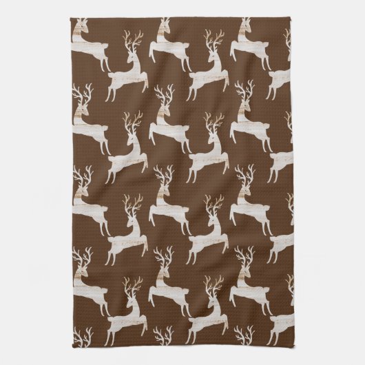 Whimsical Rustic Deer Kitchen Towels Theedoek (Verticaal)