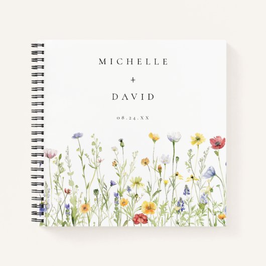 Whimsical Rustic Fleur sauvage Mariage livre d'inv (Devant)
