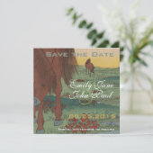 Whimsical Rustic Horse Save the Date (Staand voorkant)