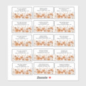 Whimsical rustieke Boho Floral bruiloft adres Sticker (Vel)