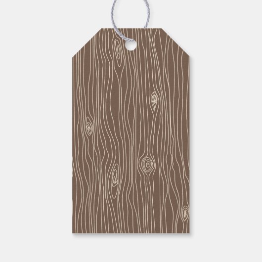 Whimsical rustieke houtnerf bos cadeaulabel (Achterkant)