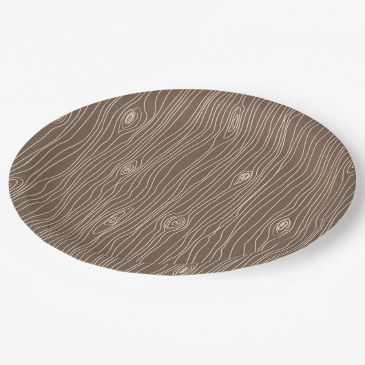 Whimsical rustieke houtnerf bos papieren bordje (Gekanteld)