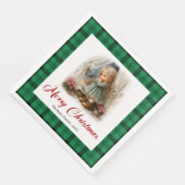 Whimsical rustieke kerstscene aangepaste servetten (Hoek)