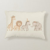 Whimsical Safari Animal Nursery Accent Coussin (Dos)