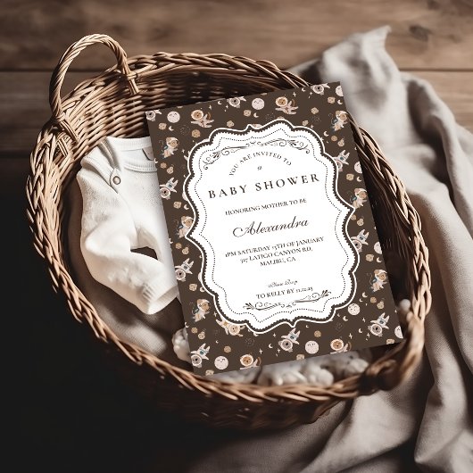 Whimsical Safari Animals Neutral Baby Shower Kaart