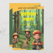 Whimsical Safari Aventure Anniversaire Invitation (Devant / Derrière)