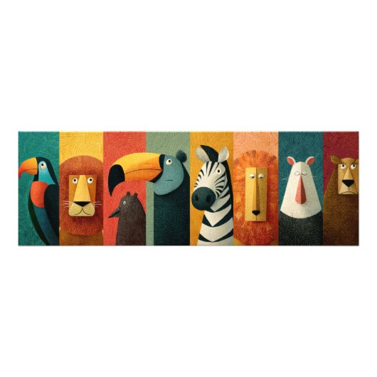 Whimsical Safari Dieren Poster (Voorkant)