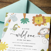 Whimsical Safari 'Wild One' Baby shower Kaart